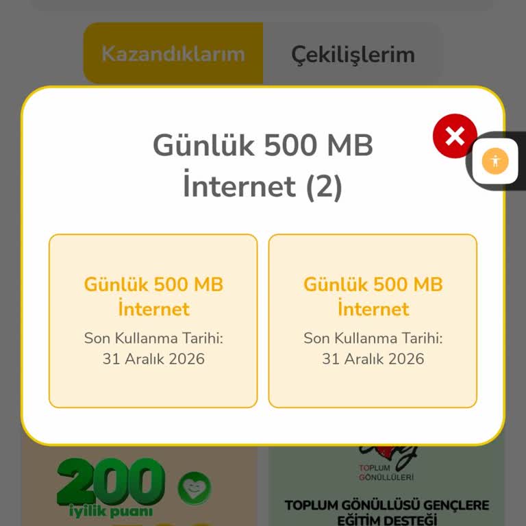 Eti Mutlu Kutu 500 MB İnternet Hediyesi Hattıma Yansımıyor