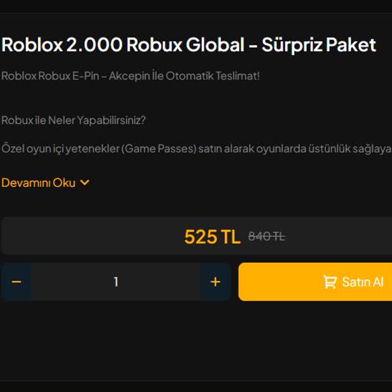 Akçepin'den 2000 Robux İçin 100 Robux Gelen Yanıltıcı Satış