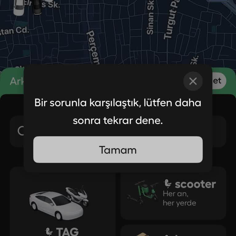 Martı Uygulamasında İstanbul Kartal Bölgesinde Sürekli Hata Mesajı Ve Destek Telefonunun Çalışmaması