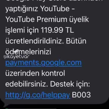 Vodafone Pay Youtube.com Aboneliği İptali