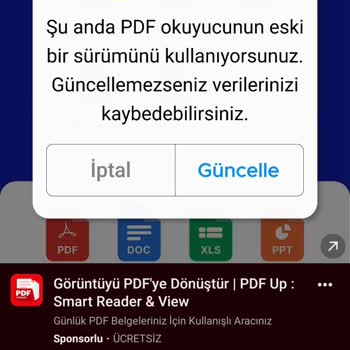 YouTube'da Tekrarlayan PDF Güncelleme Uyarısının Kaldırılması Talebi
