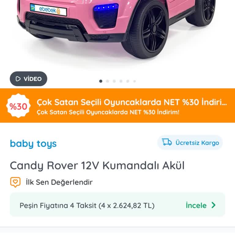 Siparişte Görünmeyen Akülü Araba İçin Teslimat Ve İade Talebi