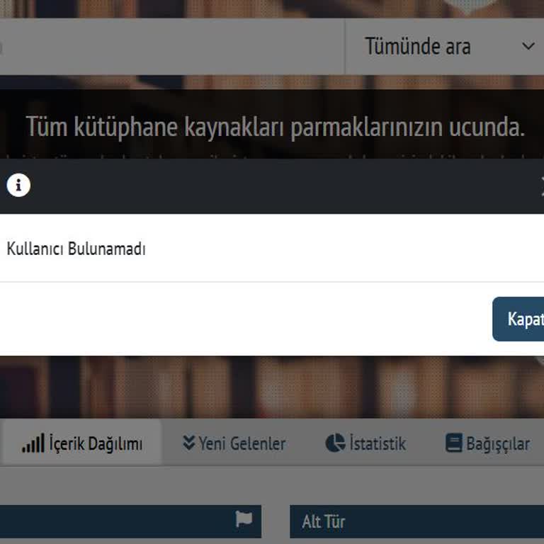 E-Devlet Üyeliği Aktif Olmasına Rağmen Kütüphane Rezervasyon Sisteminde Kullanıcı Bulunamadı Hatası