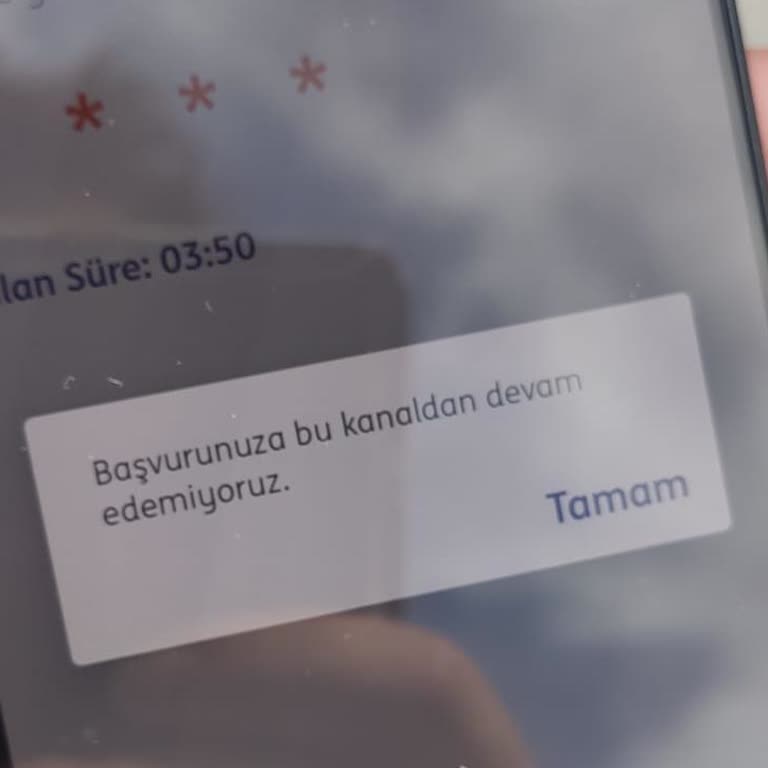 ING Mobil Uygulamasında Başvuru Devam Edilemiyor