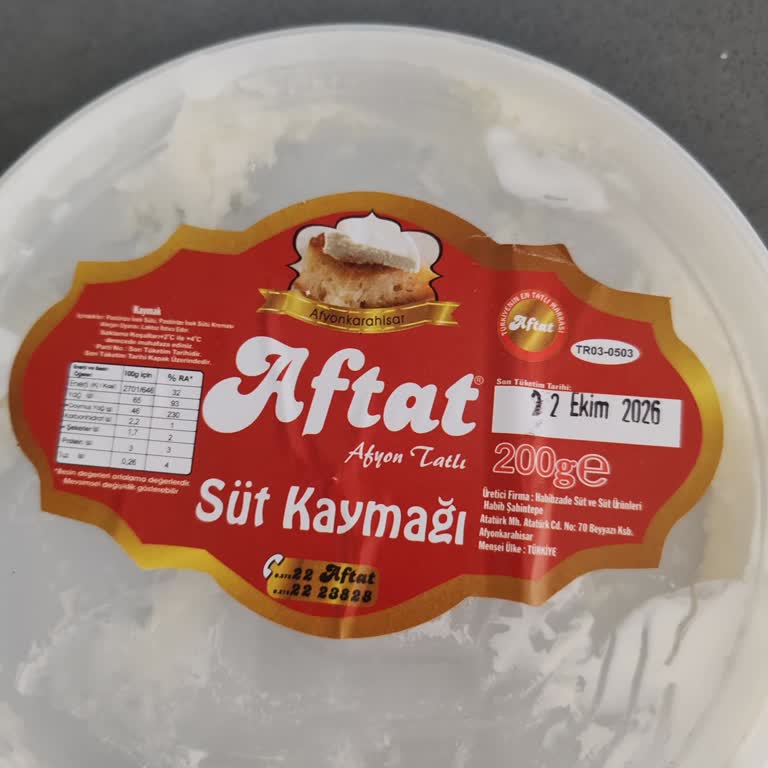 Afyon Aftat Süt Kaymağında Siyah Yabancı Madde Bulunması