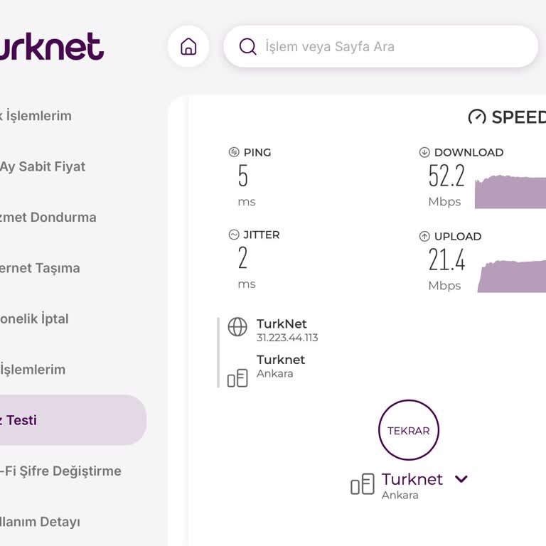 TurkNet 1000 Mbps Taahhütlü Abonelikte Sürekli Düşük Hız Ve Kesintiler
