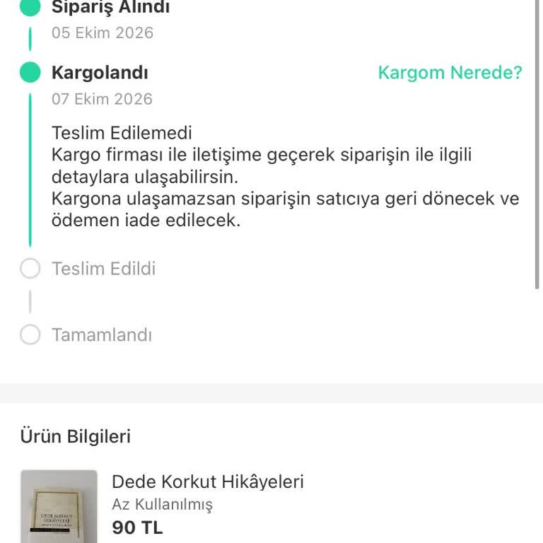 Dolap'ta Sipariş Edilen Kitabın Teslim Edilmemesi Ve Ücret İadesi Sorunu