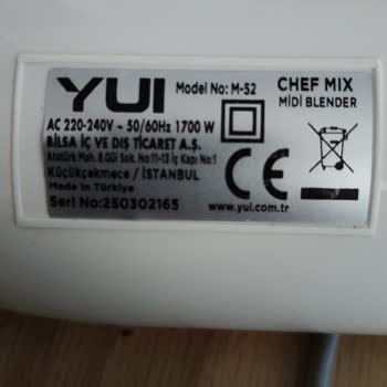 Yui Blender İç Parçası Kırıldı, Garanti Kapsamı Dışında