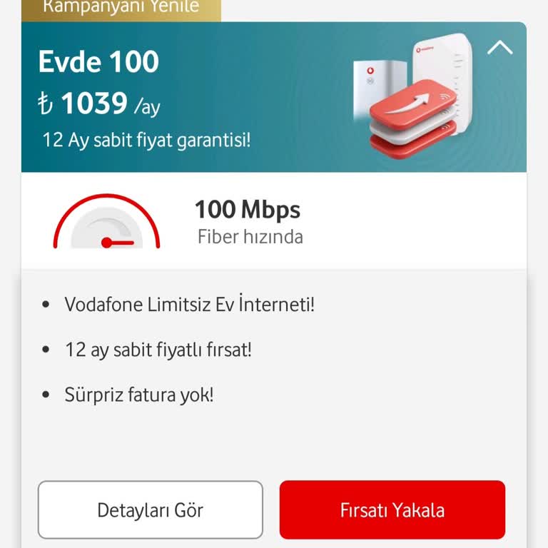 Vodafone Ev İnterneti Fiyatı %82 Artışla 1.039 TL’ye Çıktı