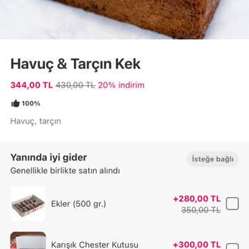 Yemeksepeti Üzerinden Rengin Pastanesi'nden Gelen Mini Boy Kek İçin İade Talebi