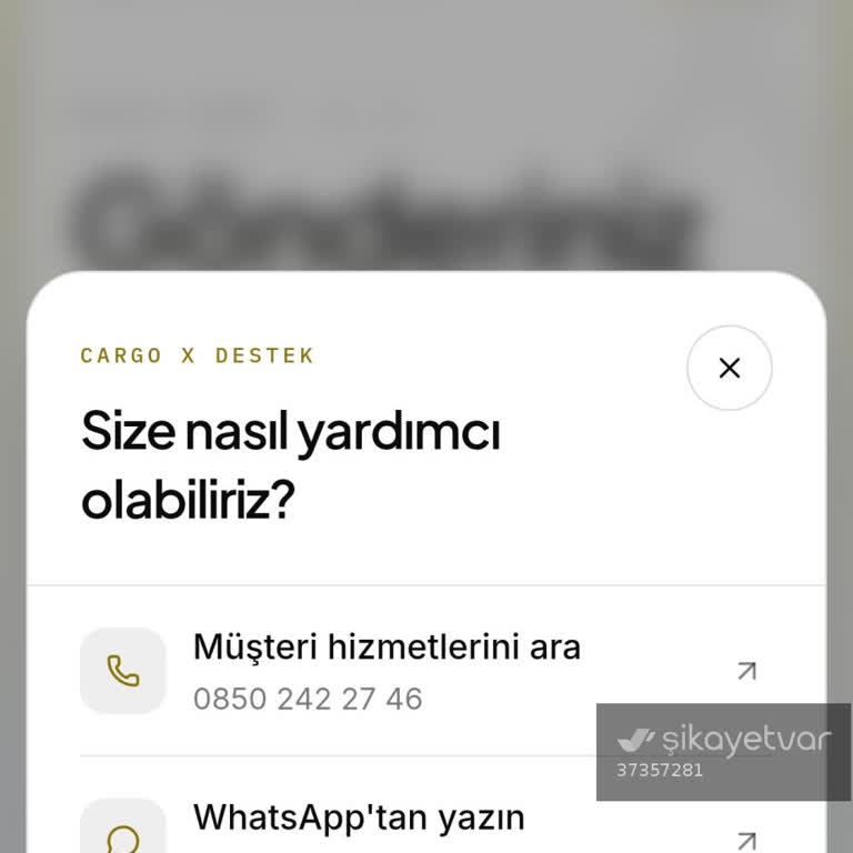 Cargo X Teslimat Gecikmesi Ve İletişim Sorunu