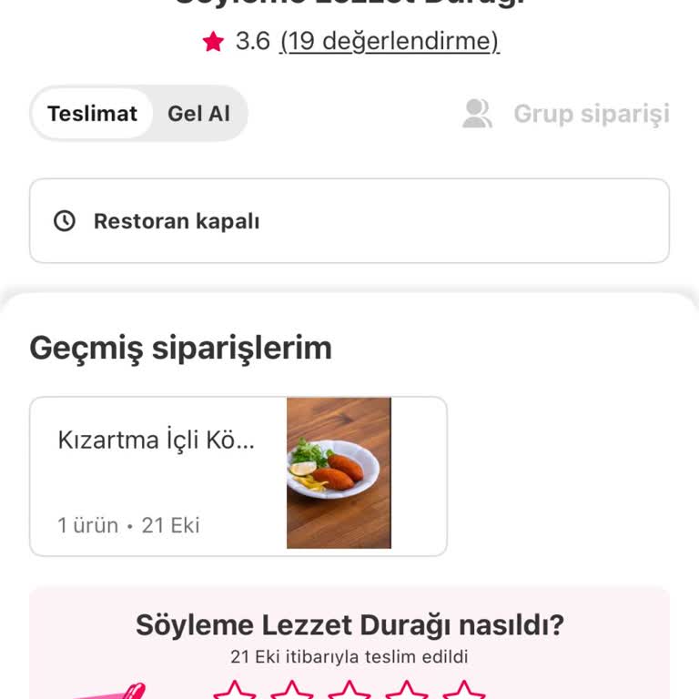 Yemeksepeti Lezzet Durağı Ürün Görseli Yanıltıcı Ve Eksik İçli Köfte Teslimatı