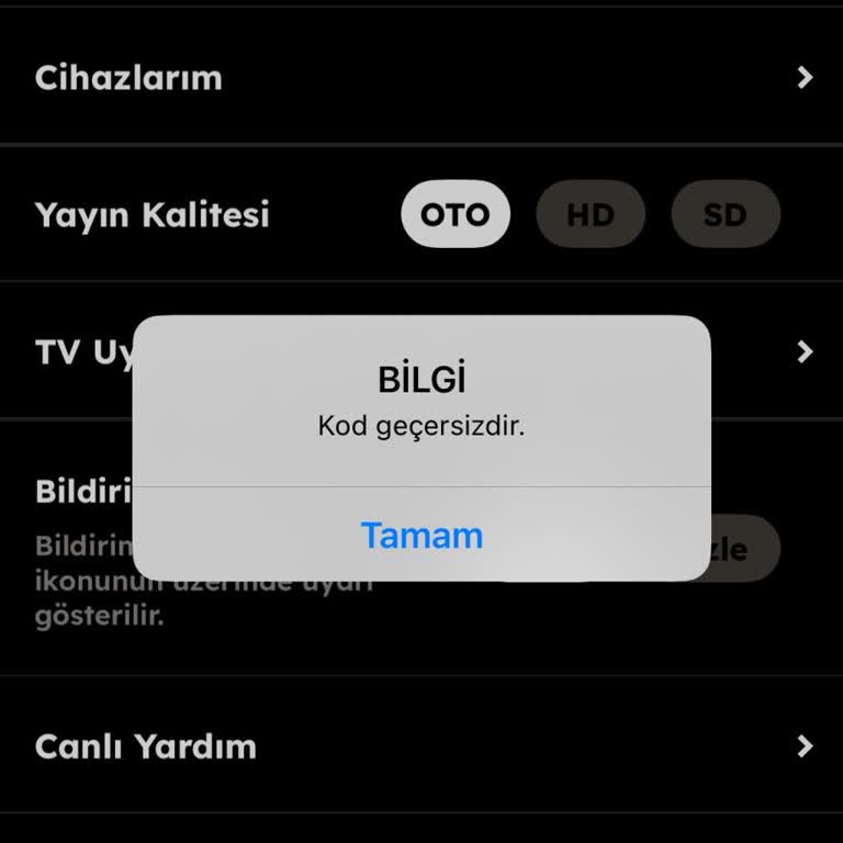 TV’de Tod Uygulamasına Kod Geçersiz Hatası Ve Abonelik Sorunu İçin Teknik Destek Talebi