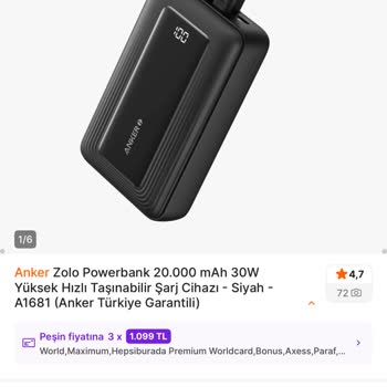 Kusurlu Anker Powerbank İçin Güncel Satış Fiyatı Üzerinden İade Ve Aynı Model Değişim Talebi