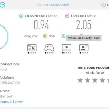Vodafone Evde İnternet 50 Mbps Paketi İçin Sürekli Kesinti Ve Hız Düşüklüğü Şikayeti