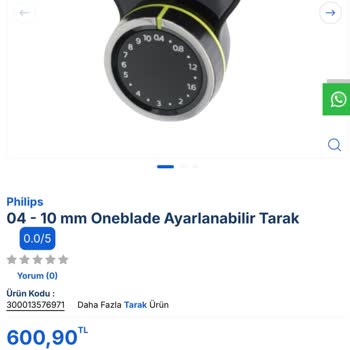 Philips OneBlade Pro 360 Ayarlanabilir Tarak Eksikliği Ve Orijinal Parça Temini Talebi