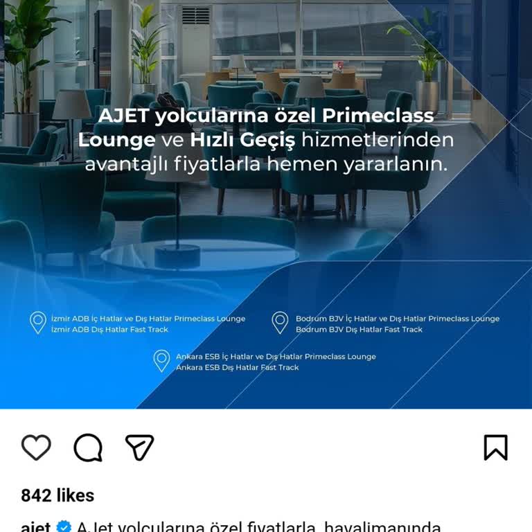 Ajet Instagram’da Duyurduğu Lounge Ve Fast Track Hizmetleri Alınamıyor