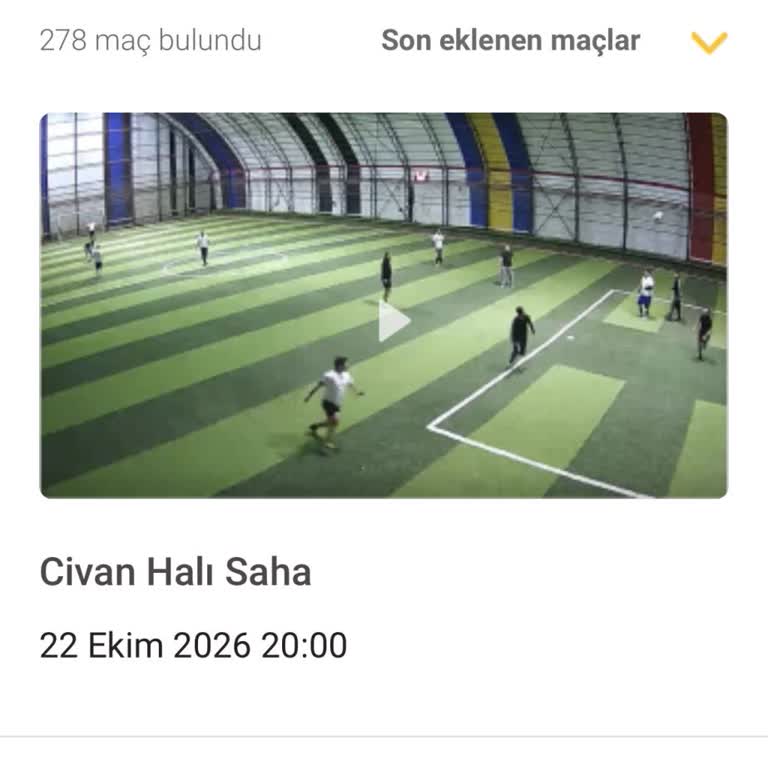 Civan Halı Saha Maç Videomuzun Yüklenmemesi