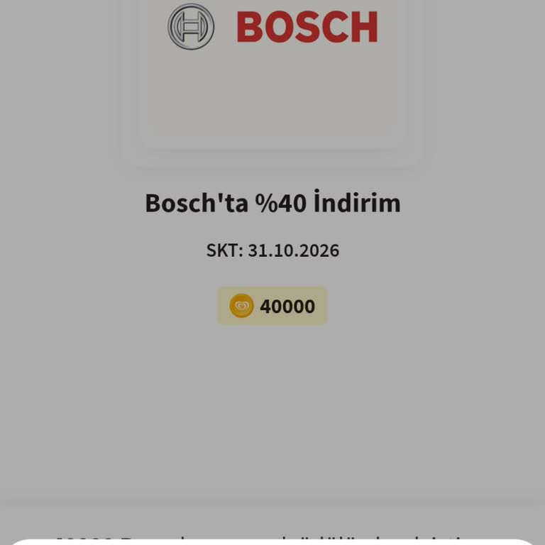 Algida Uygulamasında Bosch İndirimi İçin Puan Kullanım Hatası