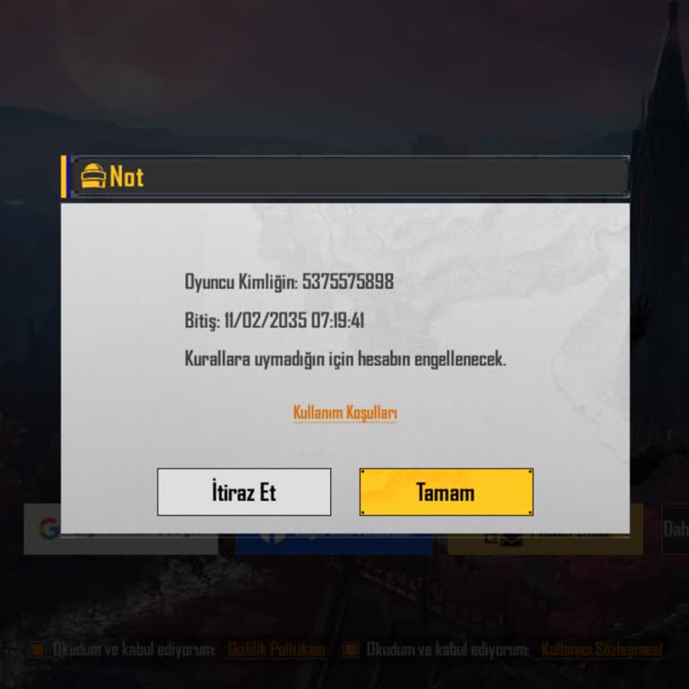 PUBG Mobile Hesabım Yetkisiz Girişlerle Ban Yaptırıldı Düzeltme Talebi