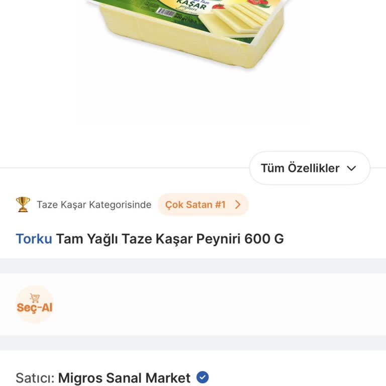 Migros Sanal Market’te Torku Kaşar Peyniri Yanlış Tahsilatına Karşı Geri Ödeme Talebi