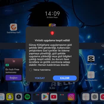 Günay Yayınları Mobil Kütüphane Uygulaması Honor Pad 9 Tabletimde Güvenlik Uyarısı