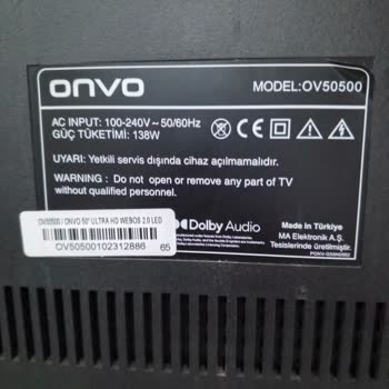 Onvo 50 İnç Televizyonda Yanık Kokusu Ve Yangın Riski, Acil Servis Talebi