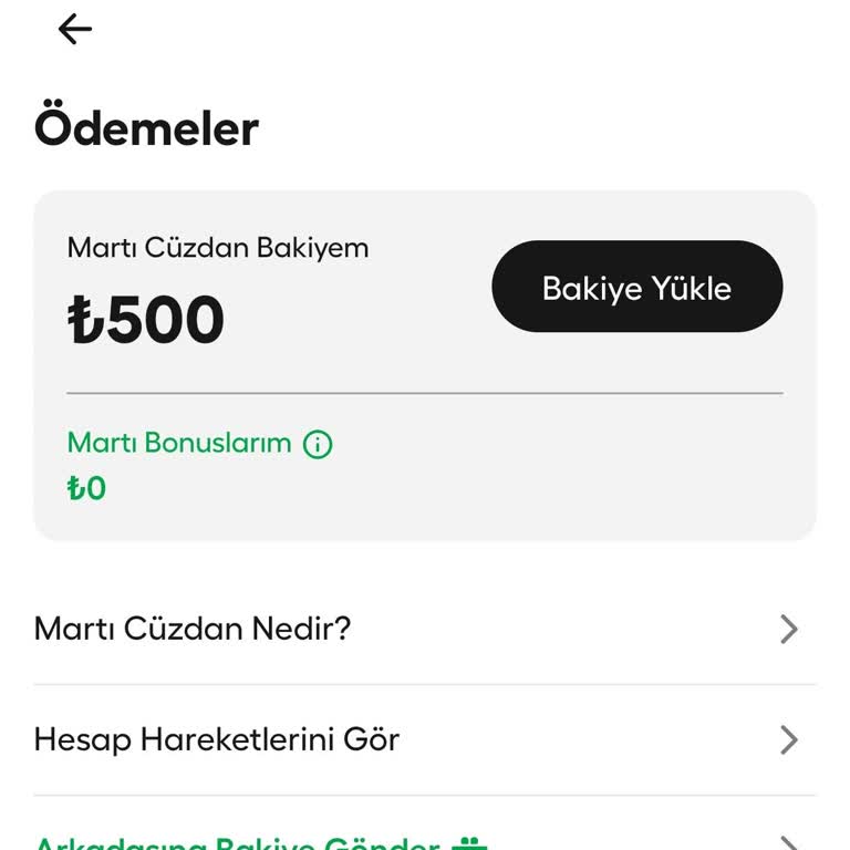Martı Cüzdan Bakiyem Kullanılamıyor, Canlı Destek Yok, İade İstiyorum