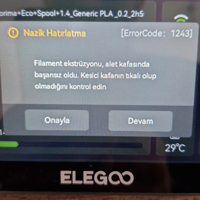 Porima Filamentinde Sürekli Nozul Tıkanması Ve Ücret İadesi Talebi
