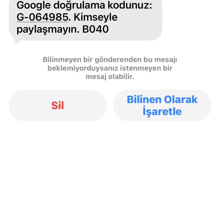 İzinsiz Gönderilen Doğrulama Kodu SMS’ine Dair Araştırma Talebi