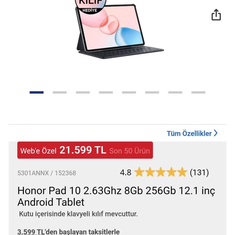 Sigorta Kapsamında Honor Pad 10 Tablet Ve Klavyenin Geri Gönderilmemesi Ve Gecikme Açıklaması Talebi