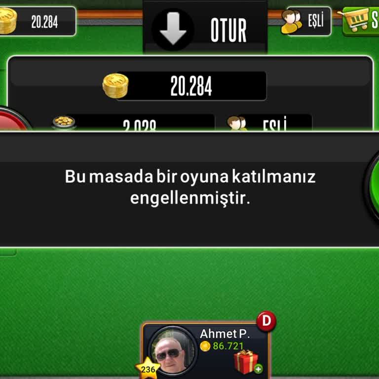 Çanak Okey Masalara Katılamama Engeli Hakkında Açıklama Ve Çözüm İsteği