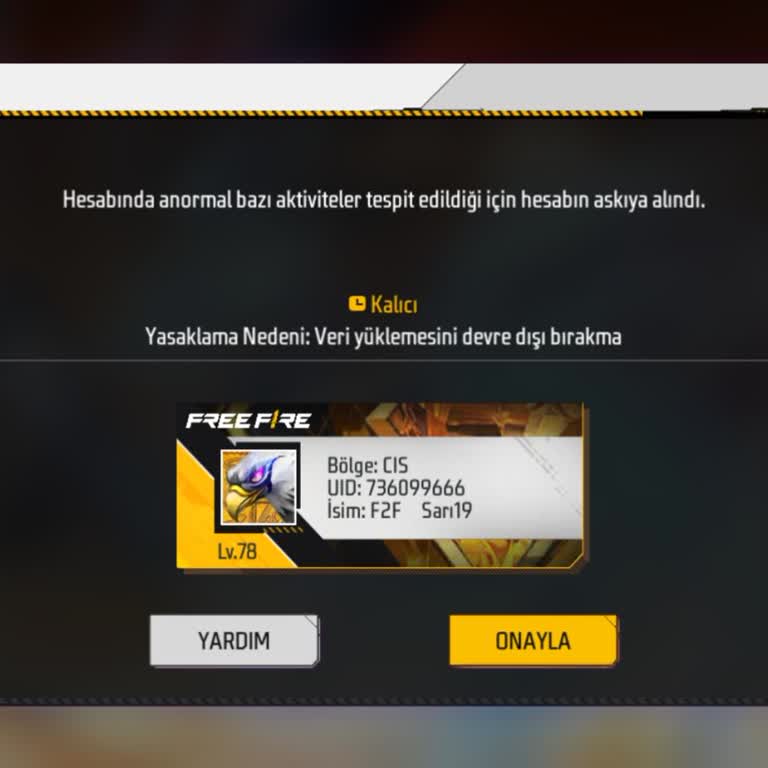 Garena Free Fire Hesabım Rus Sunucusunda Haksız Askıya Alındı