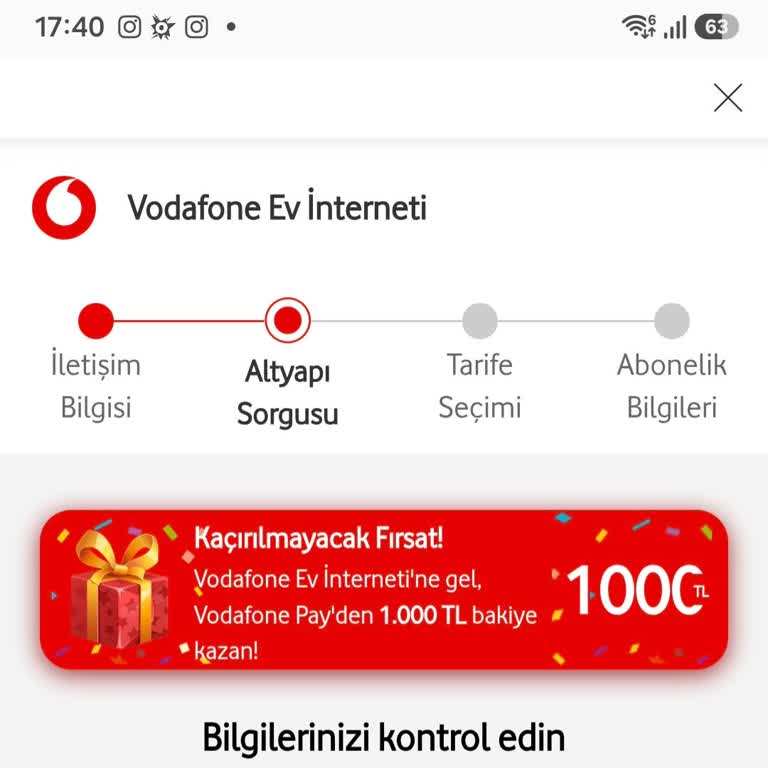 Vodafone Evde Fiber Kampanyası Söz Verilen 1000 TL Ve 10 GB Hediye Yüklenmedi; Müşteri Hizmetine Bağlanamıyor