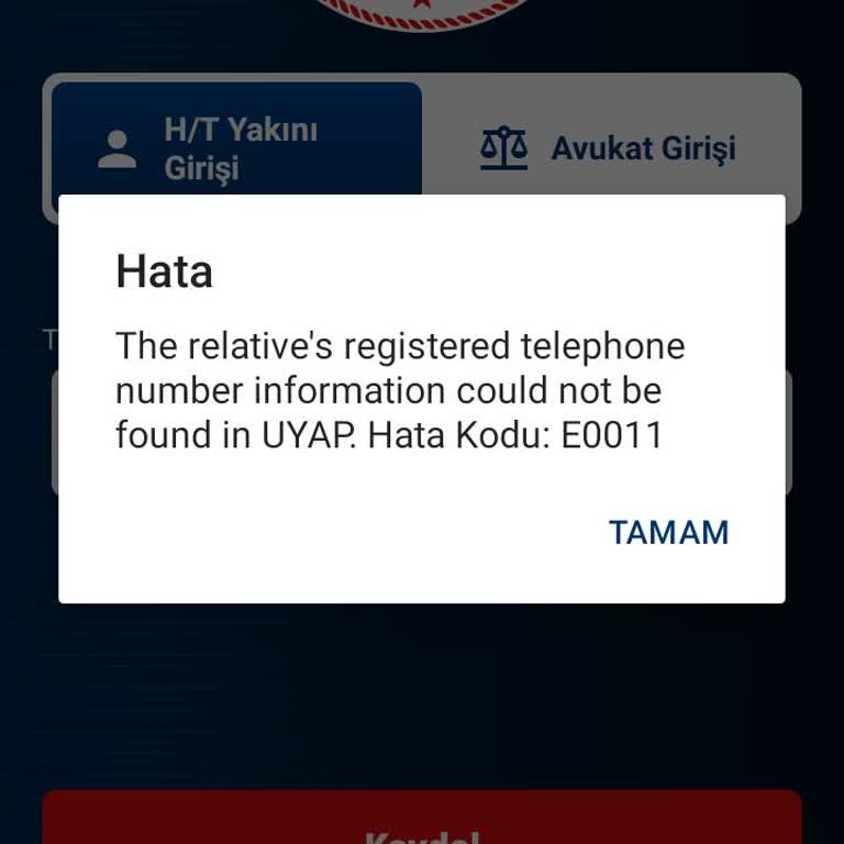 Egörüş Uygulamasında Telefon Numarası Doğrulama Hatası E0011