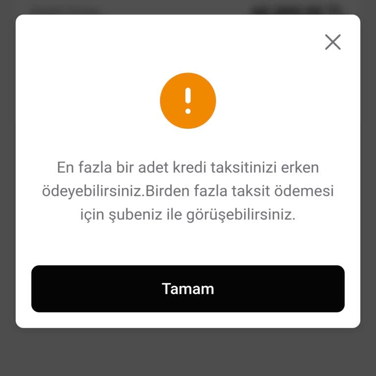 VakıfBank Mobil Bankacılıkta Erken Kredi Kapatma Talebim Reddedildi