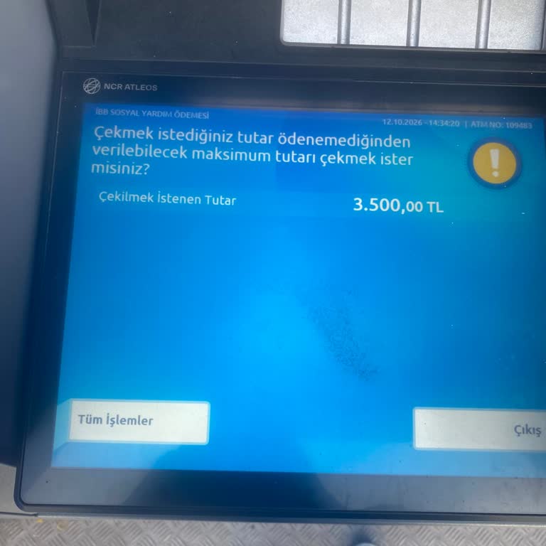 Yapı Kredi ATM'lerinde IBB Sosyal Destek Ödemesi Çekilemiyor