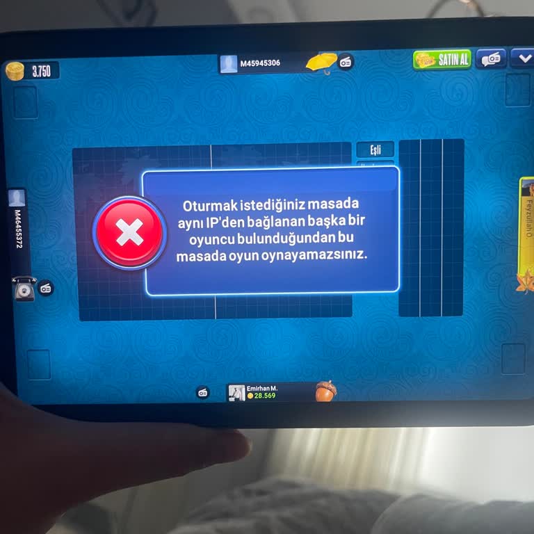 Zynga 101 Okey Plus Uygulamasında IP Çakışması Nedeniyle Aynı Masada Oyun Oynayamama Sorunu
