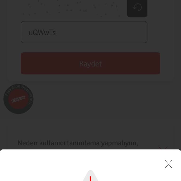 Vodafone Yanımda FreeZone Kayıt İşlemi Hatalı