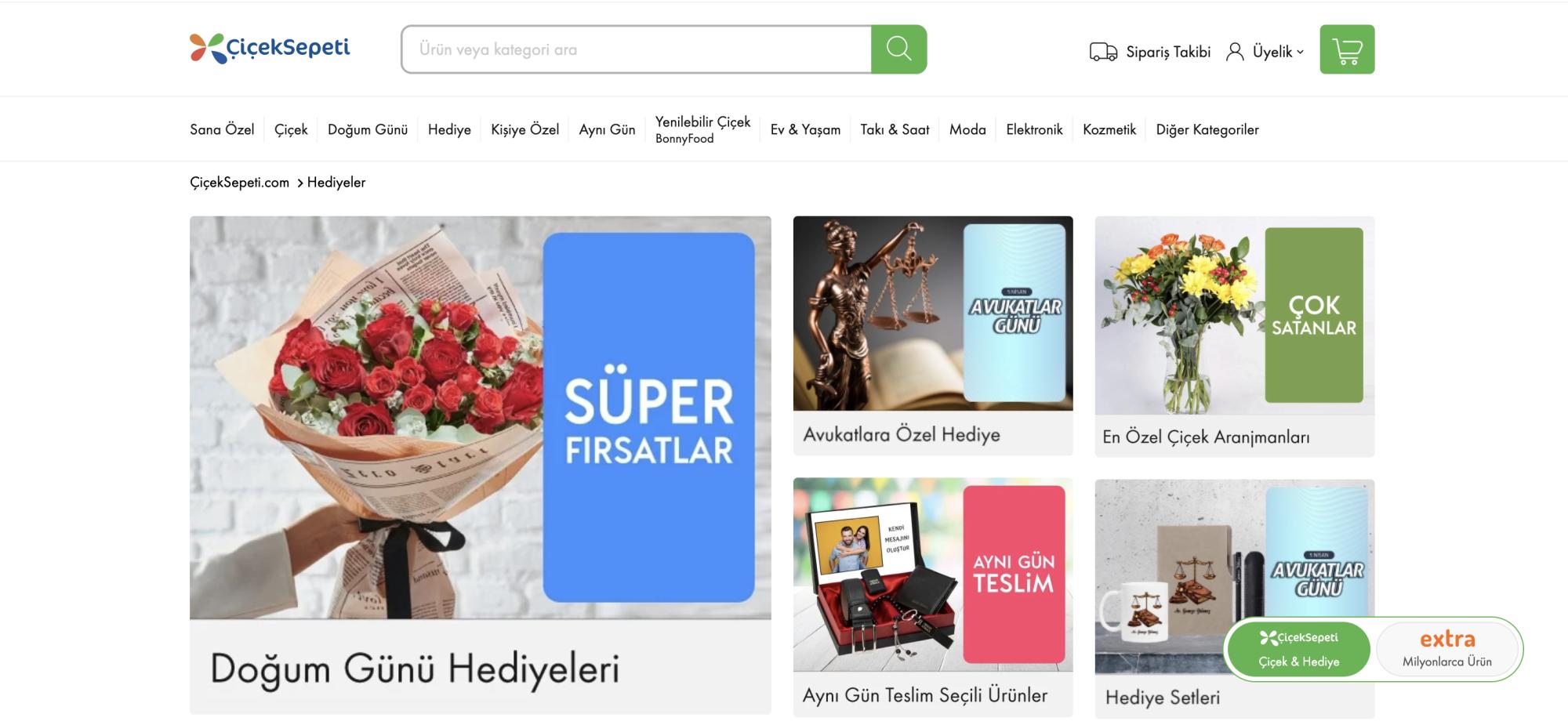 çiçekseperi ana ekran