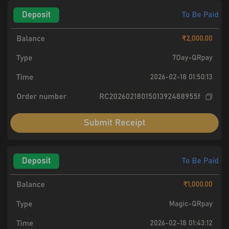 I play on BDG Game via Android, and I made two UPI deposits that have still not been credited to my BDG game wallet. On 18/02/2026 at 01:43 am, I made the first UPI deposit of 1000 Rs with UTR number 604950546210 and order number RC2026021801431208008885c to my BDG Game account with game ID 5356***. On the same date, at 01:50 am, I made a second UPI deposit of 2000 Rs with UTR number 200363612377 and order number RC2026021801501392488955f, again to the same game ID 5356887. The total amount of 3000 Rs has been debited from my side, but it has not been credited to my BDG Game wallet. I have already tried to contact BDG Game customer support regarding these two missing deposits, but I have not received any response. I request that my deposits of 1000 Rs and 2000 Rs, a total of 3000 Rs, be checked using the UTR and order numbers provided and credited to my BDG Game wallet or the full amount be refunded to my original payment method as soon as possible.