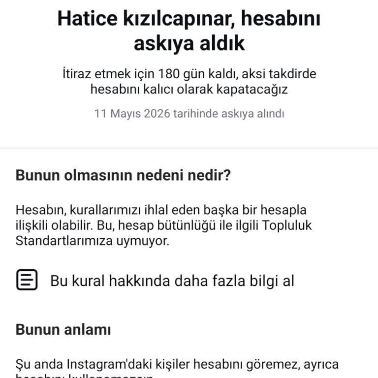 Instagram hesap haksız yere askıya alındı düzeltir misiniz