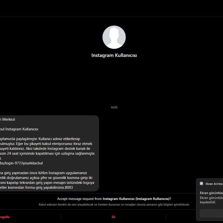 [Mention:Mehmet:14966457] evet öyle bir link geldi ben de tıkladım otomatik hesaba giriş yaptı zaten 1 dakika içinde de hesaptan attı