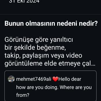 Merhaba nasılsın nerelisin yazdım. Bu topluluk ihlaliymiş şimdi giremiyorum Instagram'a. Söyleyin bana bunun neresi ihlal lütfen bana söyleyin