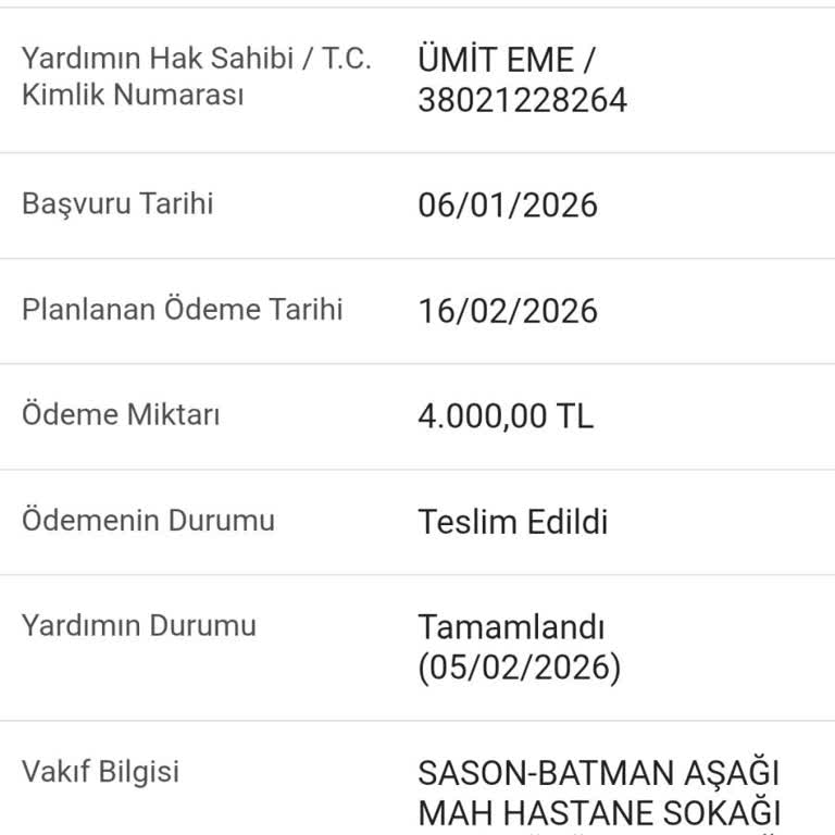 Gıda yardım parsı yat diyor hap yatmadı tarih 16.02.2026