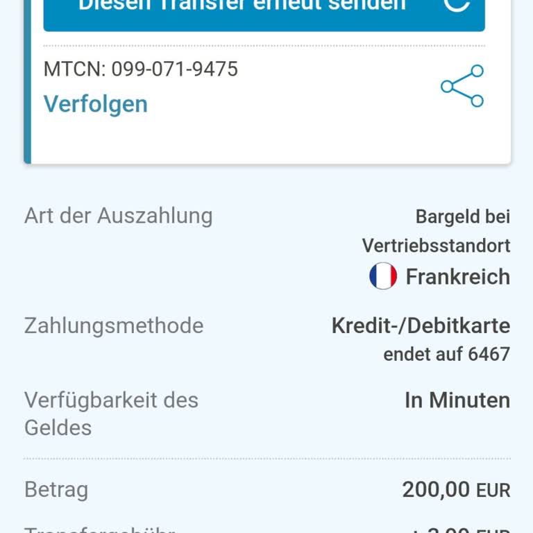 İch haber für meine Schwester geld geschickt auf Western Union nach Frankreich, aber die Name istfalsch geschrieben und sie kann nicht geld erhalten. Und ich kann nicht stornieren! Dazu geld schön weg von mein Konto.